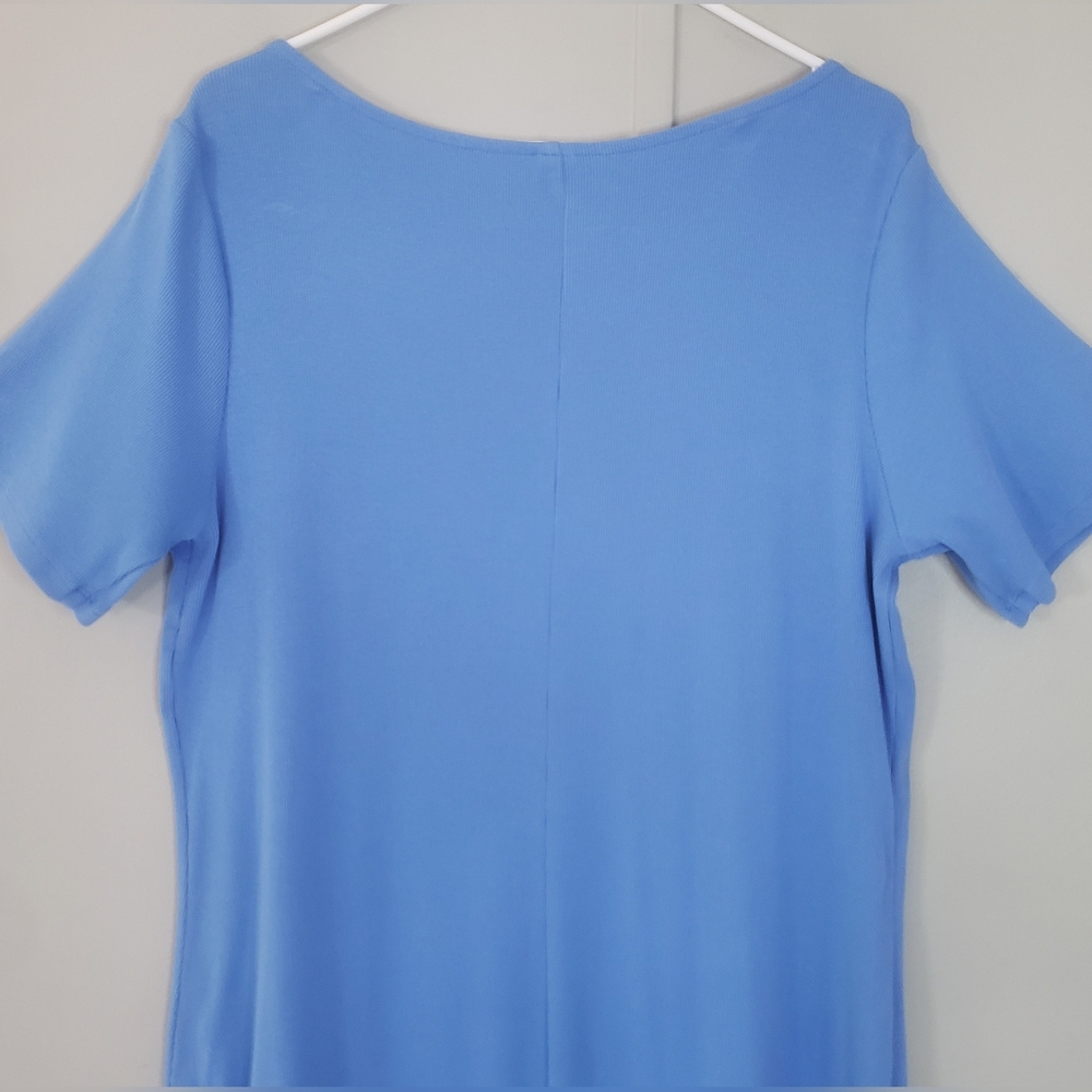 Old Navy Cloisonne Blue Fitted Rib-Knit Scoop-Neck Midi Dress - Picture 7 of 11